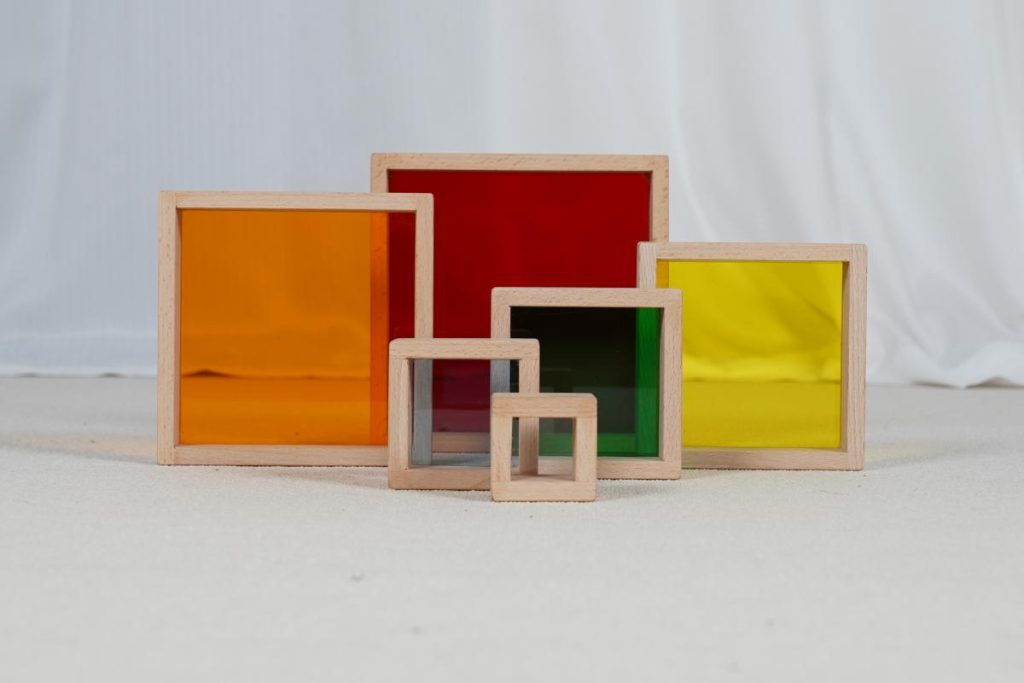 6-Piece Wooden Rainbow Stacking Pyramid