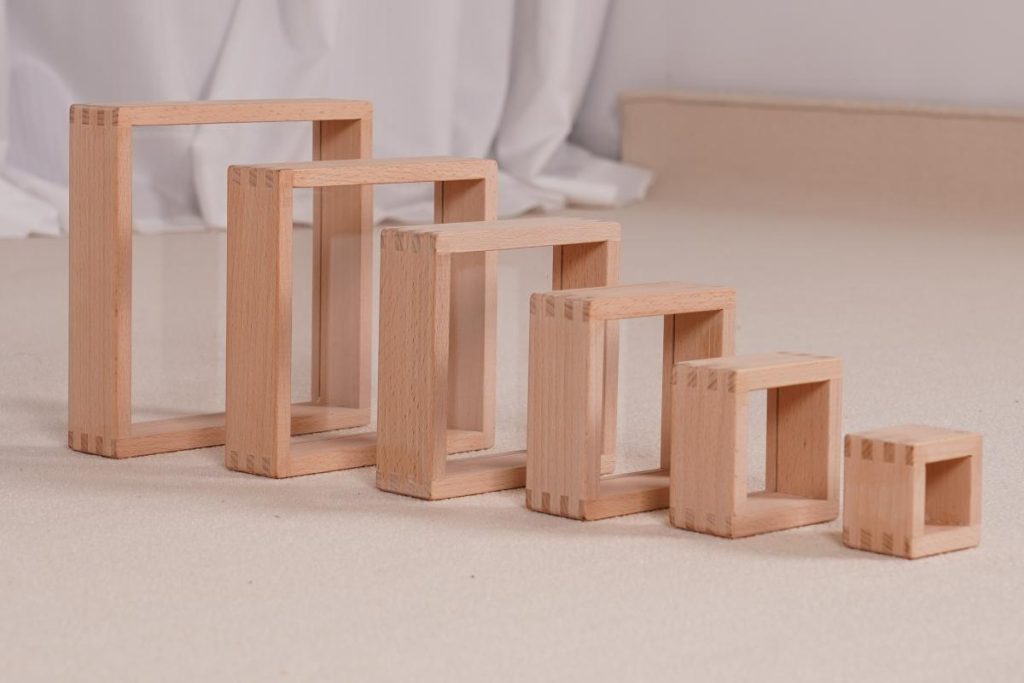 6-Piece Wooden Transparent Stacking Tower