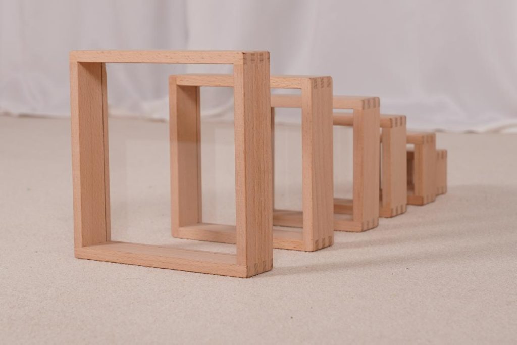 6-Piece Wooden Transparent Stacking Tower