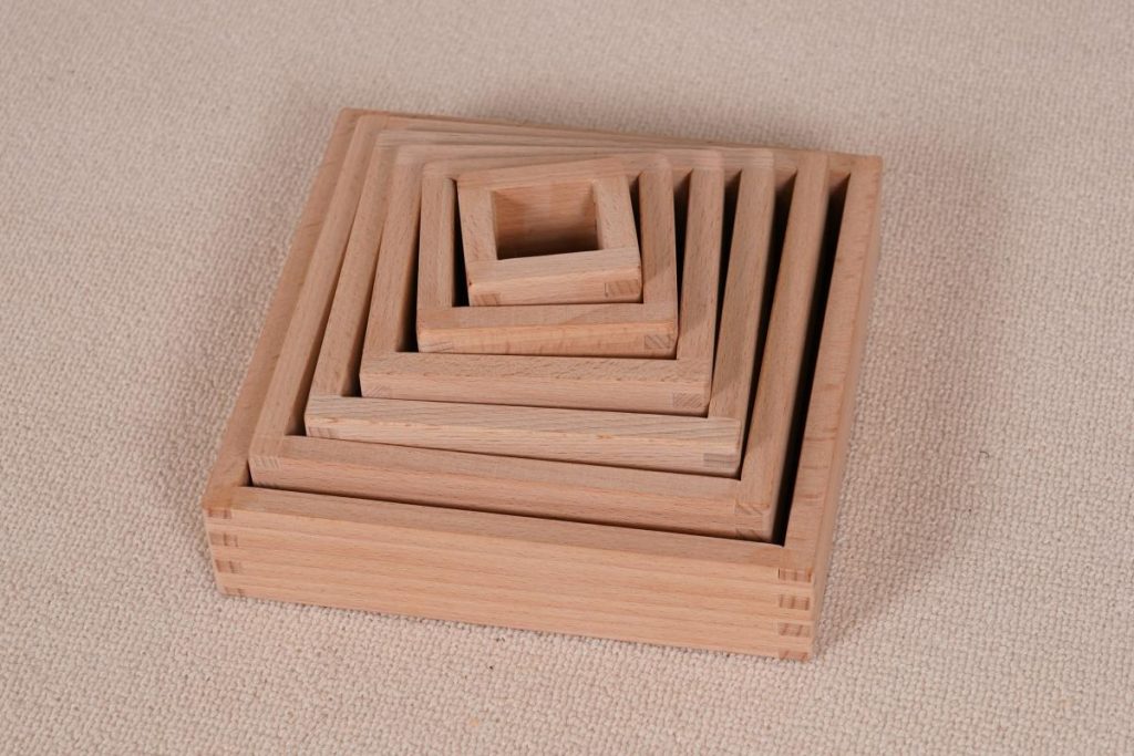 6-Piece Wooden Transparent Stacking Tower