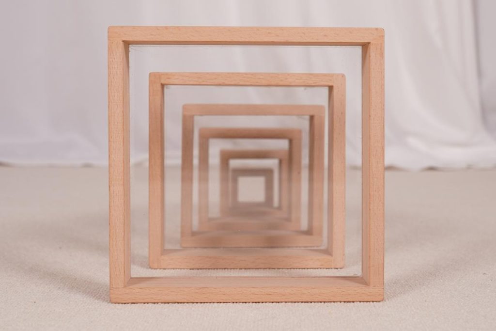 6-Piece Wooden Transparent Stacking Tower
