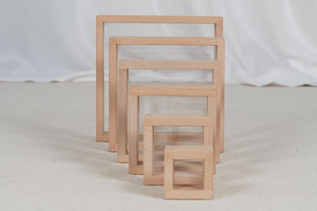 6-Piece Wooden Transparent Stacking Tower