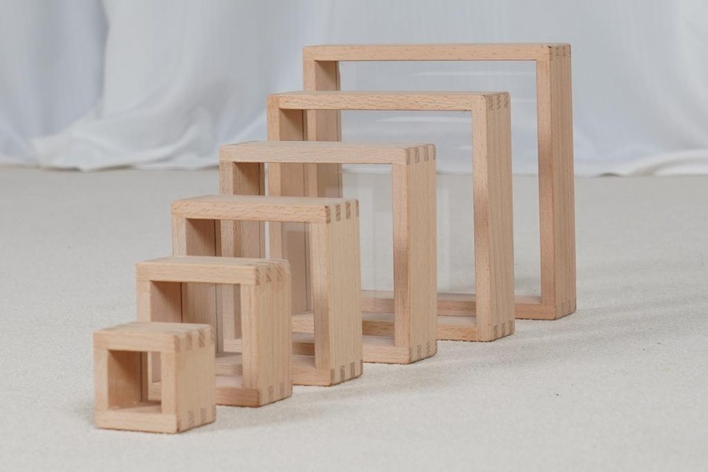 6-Piece Wooden Transparent Stacking Tower