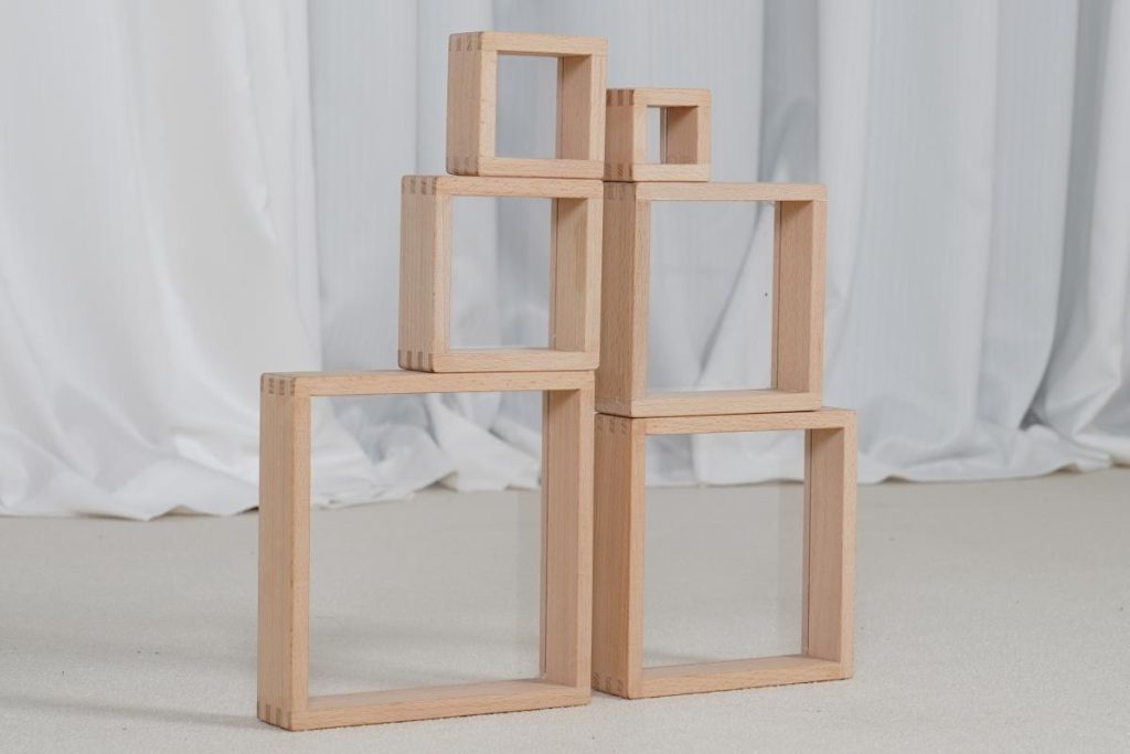 6-Piece Wooden Transparent Stacking Tower