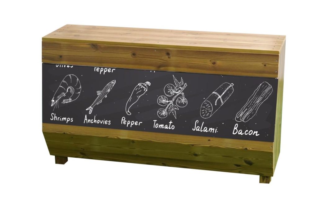 Angled Wooden Market Display Shelf