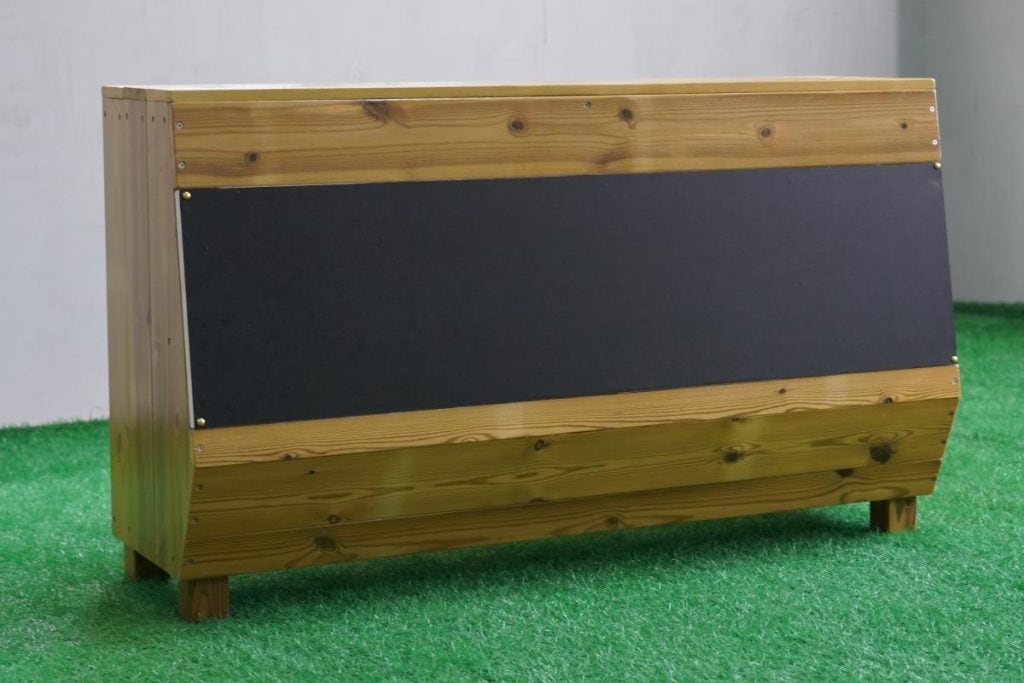 Angled Wooden Market Display Shelf