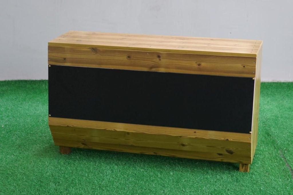 Angled Wooden Market Display Shelf