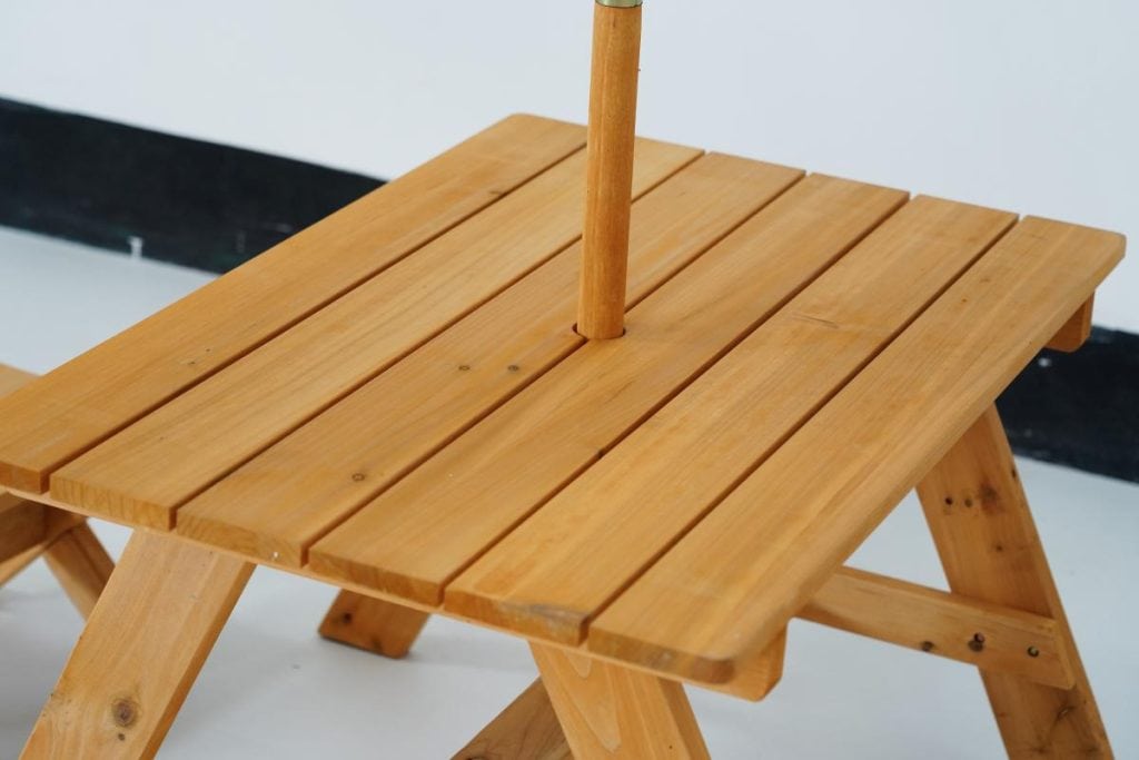 Kids Outdoor Picnic Table with Umbrella