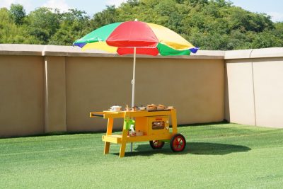 play food cart for kids with wooden mobile cart colorful umbrella and pretend cooking accessories