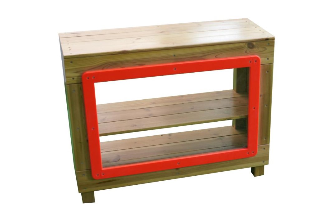 Low Wooden Dramatic Play Display Shelf