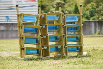 modular wooden garden planter for kids with transparent acrylic soil observation panels