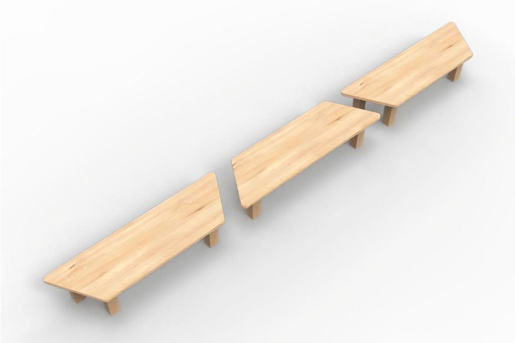Modular Wooden Outdoor Bench for Kids