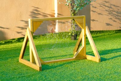 outdoor art panel with transparent acrylic surface for kids drawing and mark-making