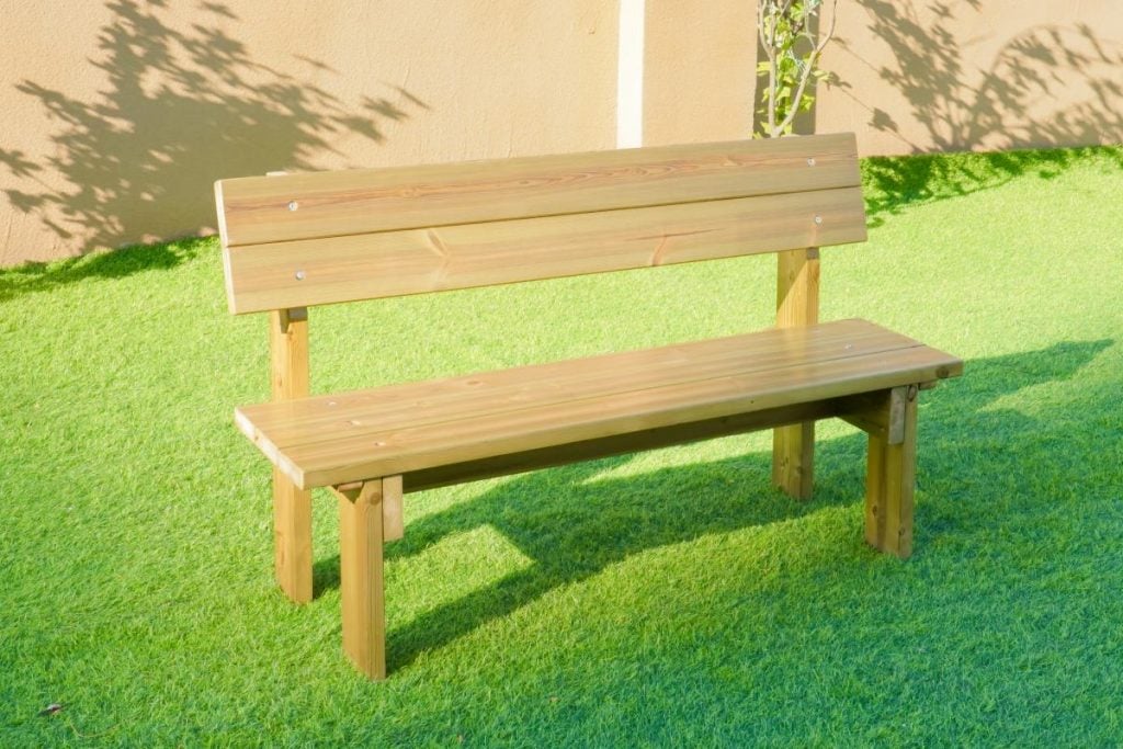 Wooden Kids Outdoor Art Bench