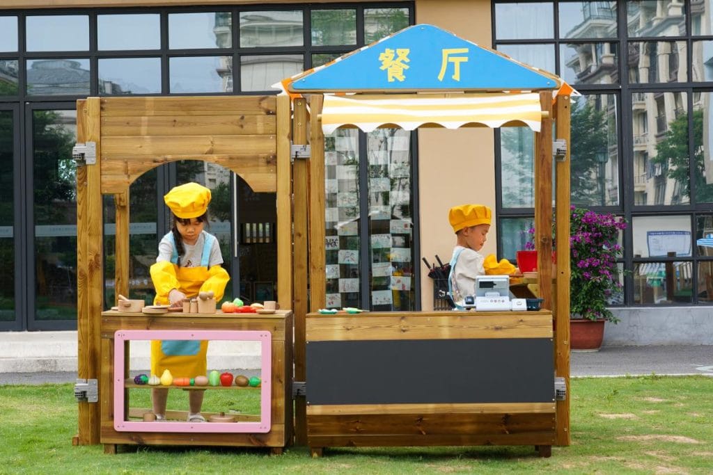 Wooden Pretend Play Restaurant Stand