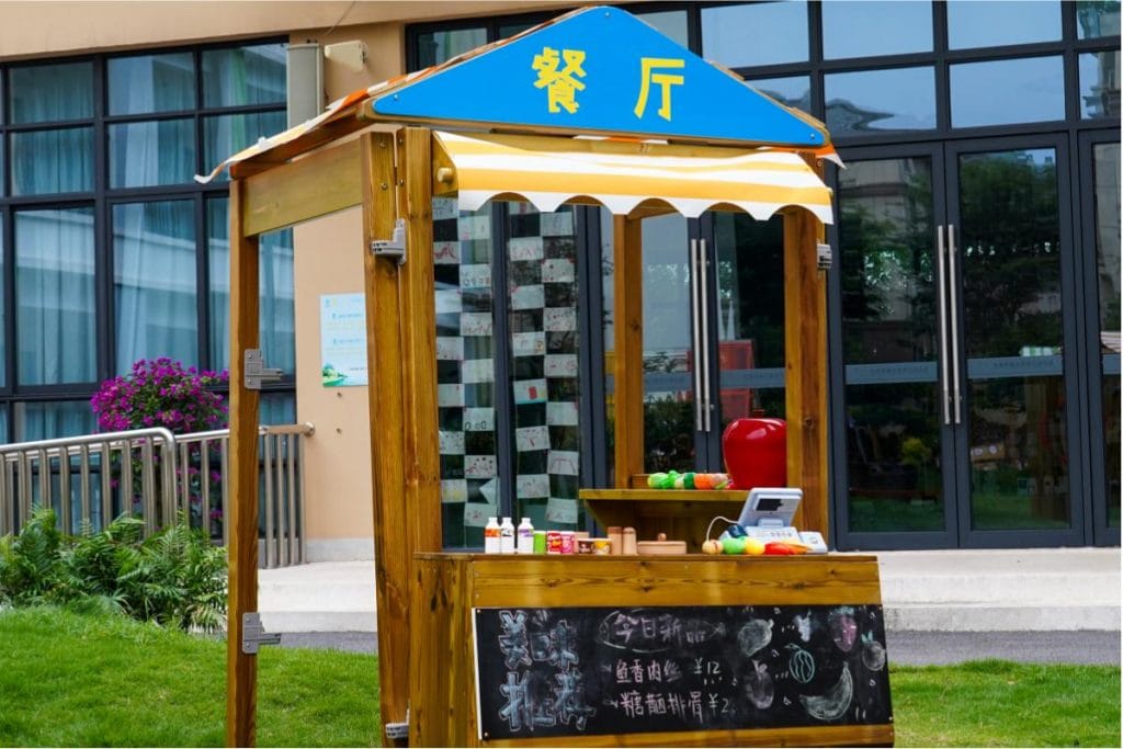 Wooden Pretend Play Restaurant Stand