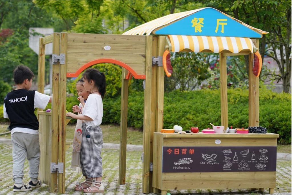 Wooden Pretend Play Restaurant Stand