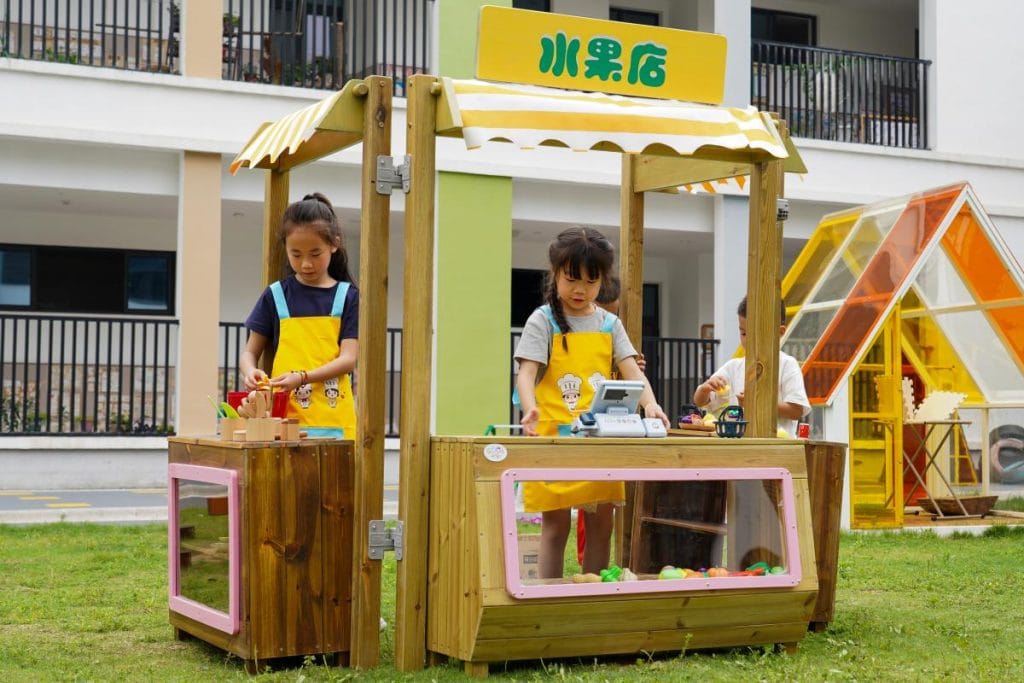 Wooden Pretend Shop Display Cabinet
