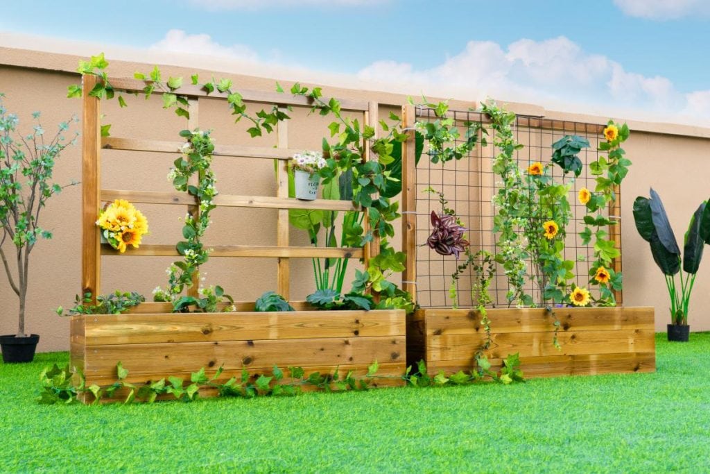 Wooden Trellis Planter for Kids