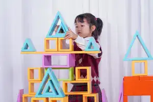 76-Piece Colorful Large Hollow Wooden Building Block Set